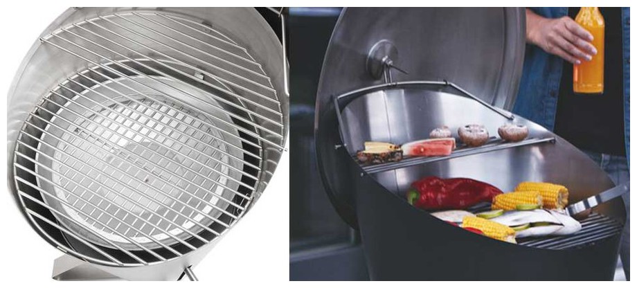 grille de cuisson du barbecue à charbon Cone fargau en situation