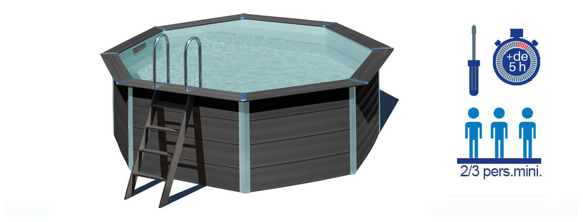 montage du Kit piscine composite octogonale - Ø4.10 m x H.1.24 m