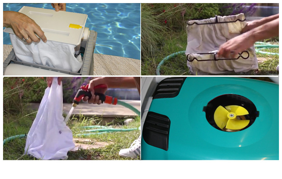 entretien du sac de filtration du robot Dolphin D210 mousse