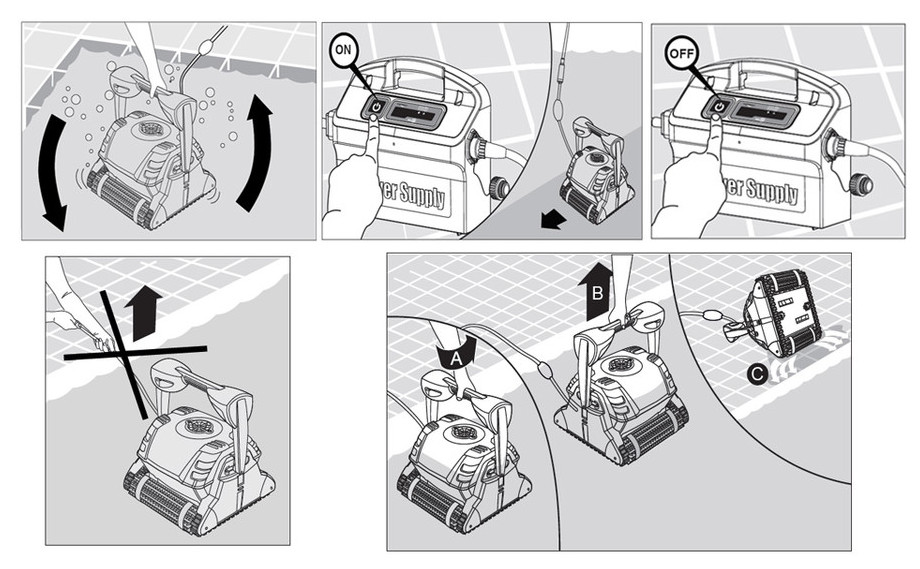 installation du robot de nettoyage de piscine Dolphin D210