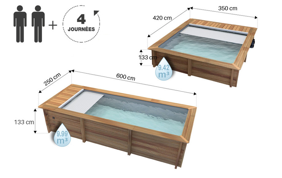 dimensions de la piscine bois urbaine proswell
