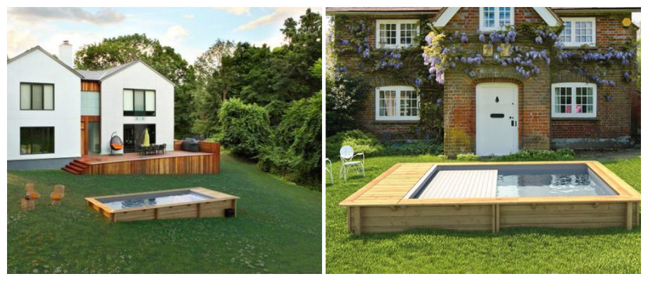 Piscine bois hors-sol Urbaine, idéale pour petits jardins - implantation type -