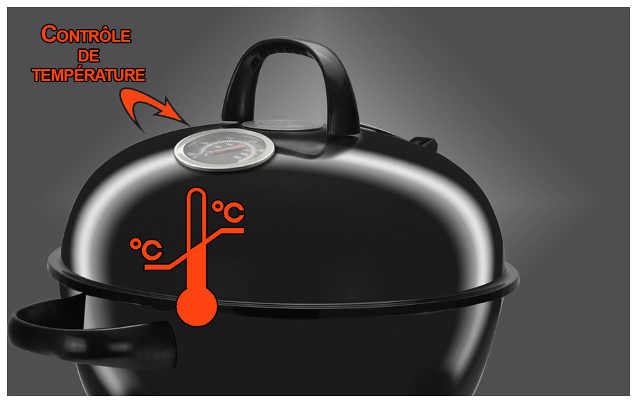 Thermomètre de température du barbecue à charbon de bois Premium 57