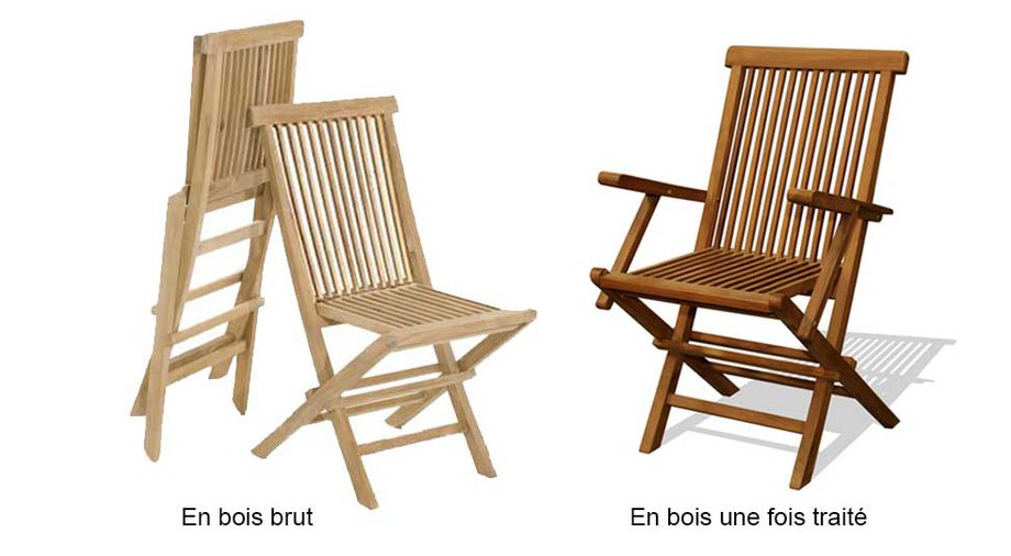 détails des chaises et des fauteuils de l'ensemble repas de jardin en teck