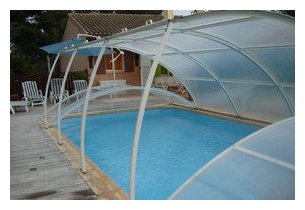 abri bas amovible pour piscine - vue levé