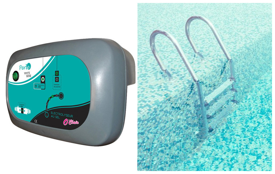 électrolyseur au sel de piscine Perle Série White en situation