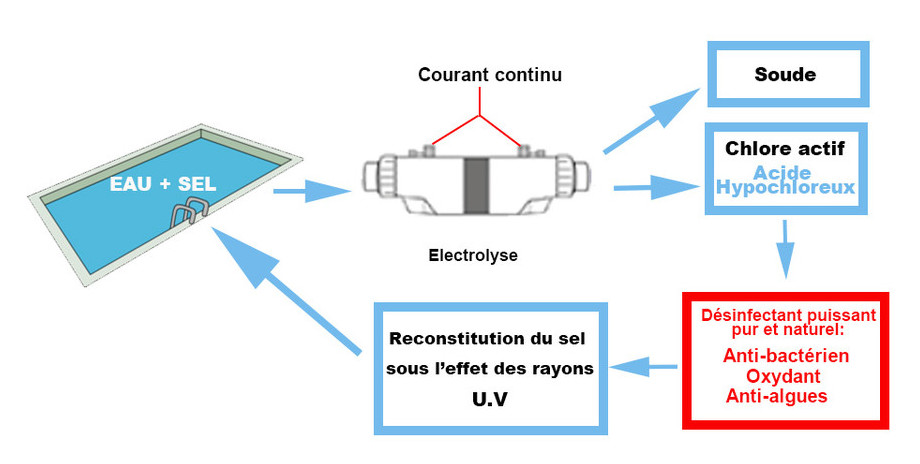 électrolyseur au sel de piscine Perle Série Black fonction