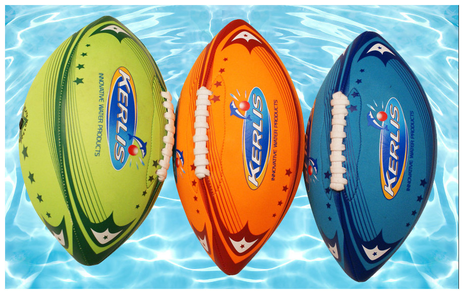 détails du ballon de foot américain pour piscine en néoprène kerlis