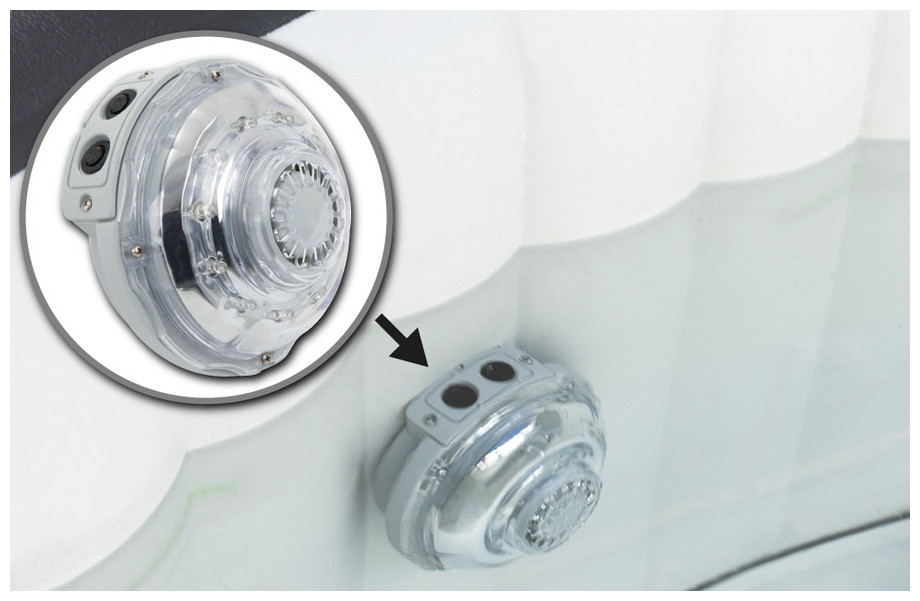Lampe LED pour spa Intex gonfable à Jets - installation sur buse