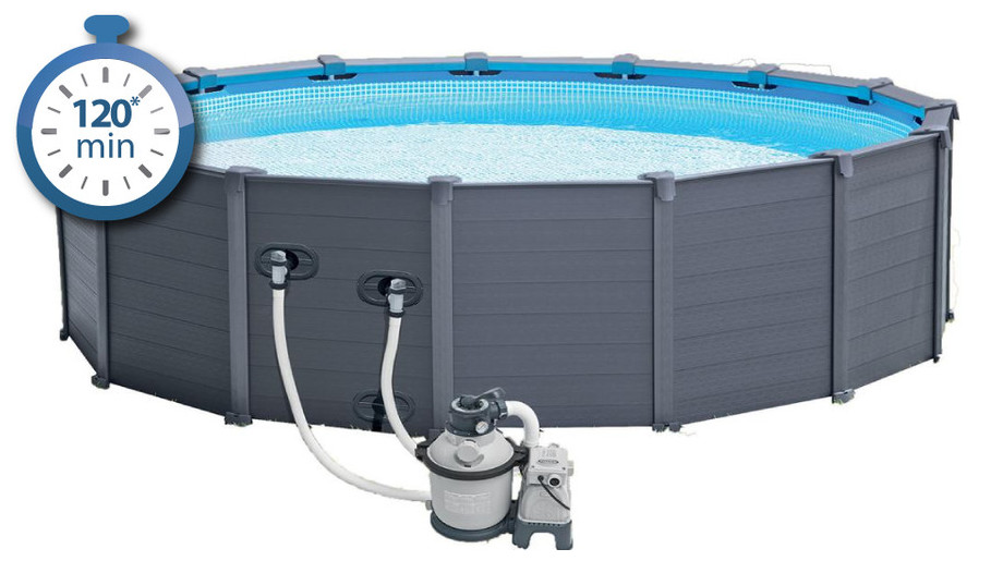 Piscine Graphite tubulaire - temps de montage