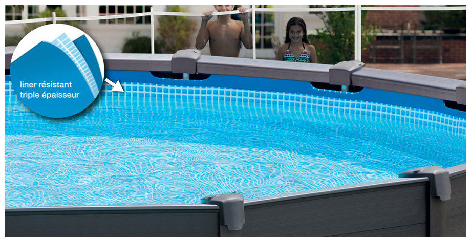 Piscine Hors Sol Intex Graphite Habillage Pvc Gris Piscine Centernet