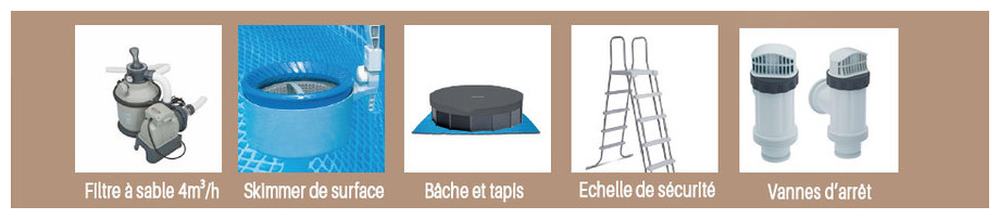 équipement de la piscine graphite intex
