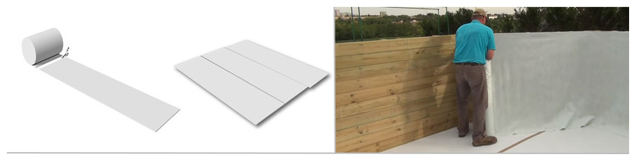 tapis et feutre de parois des piscines bois en kit Woodfirst Original en situation