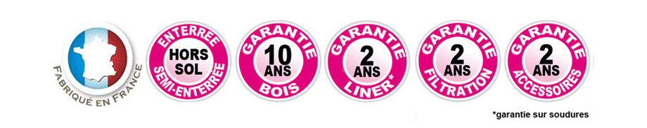 logo garantie piscine bois woodfirst original hexagonale rectangle