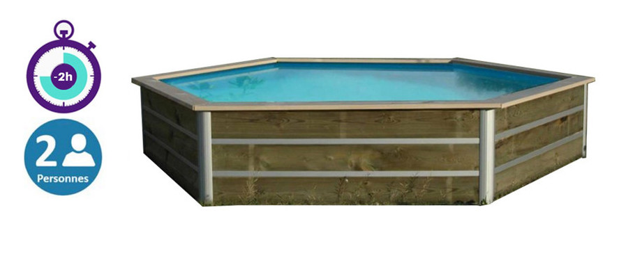 avantage de montage de la piscine bois waterclip en situation