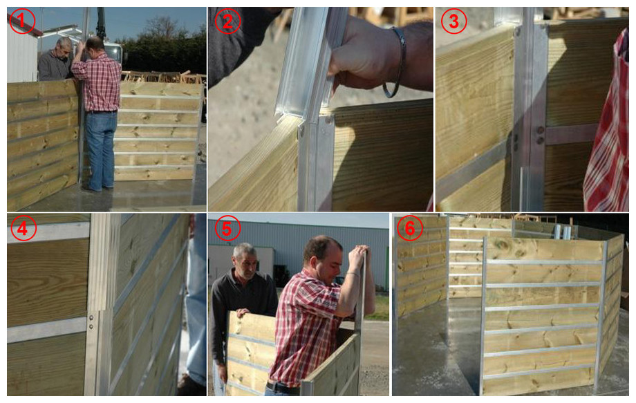 montage de la piscine bois waterclip naxos en situation