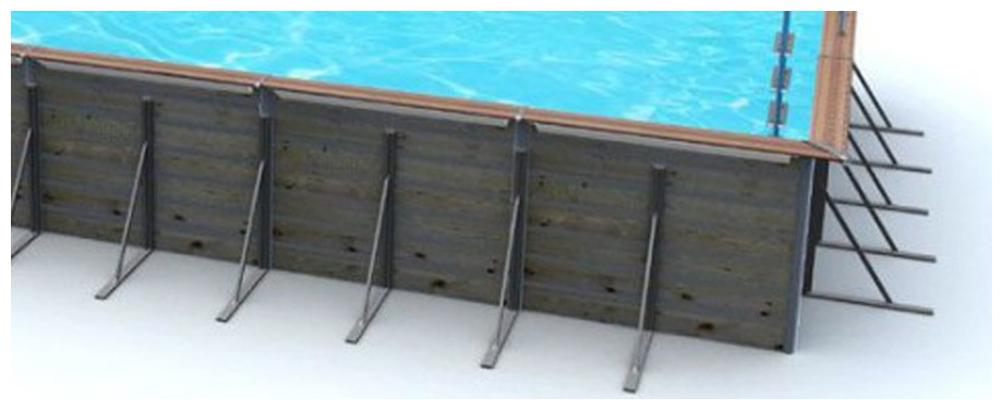 jambe de force piscine bois waterclip rectangle