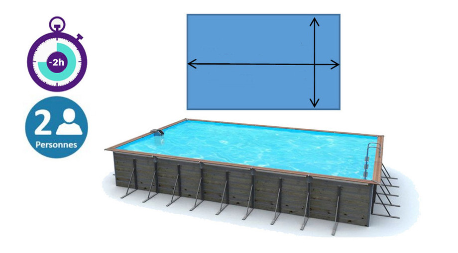 dimension de la piscine bois waterclip rectangle en situation