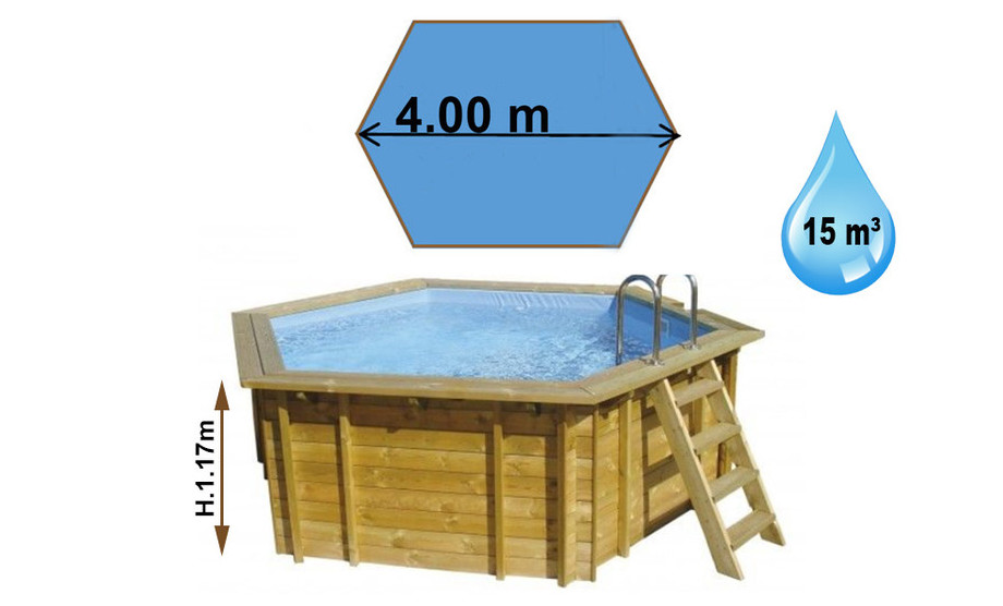 dimensions de la piscine bois summum waterclip en situation