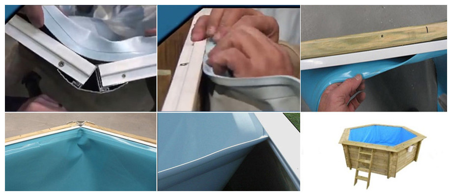 liner bleu pour piscine bois waterclip summum