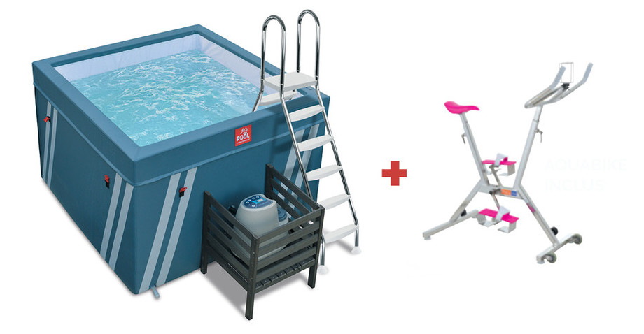 bassin fit's pool pour aquabike avec vélo aquabike