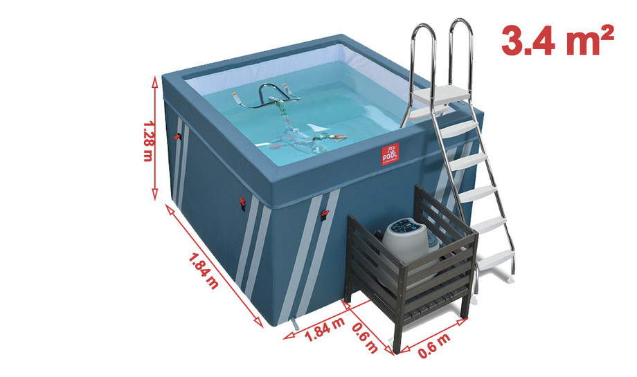 dimension du bassin fitspool waterflix pour aquabaking