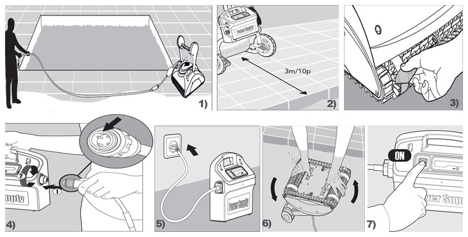 installation du robot de piscine dolphin nauty