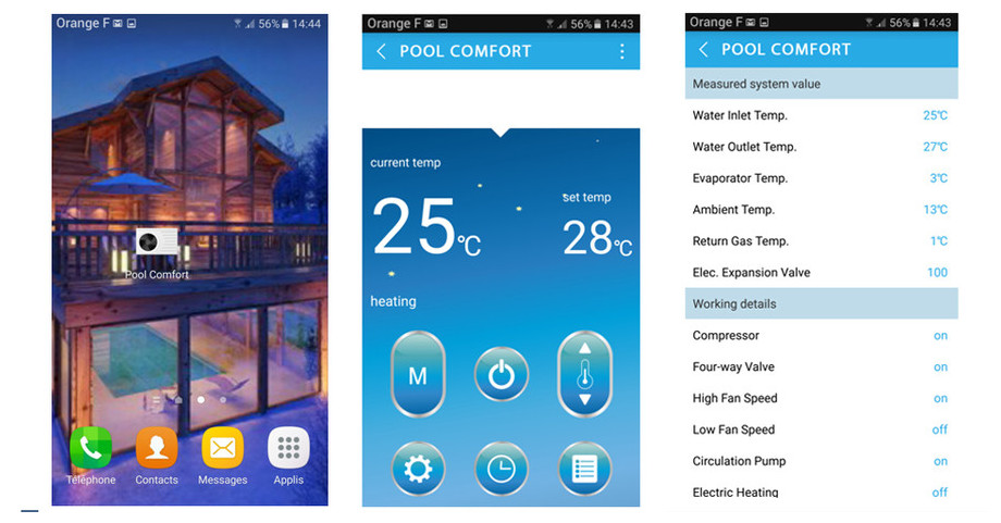 interface de la pompe à chaleur pacfirst elite plus