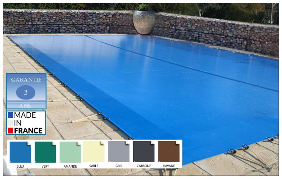 Couvertures piscine, version sécurité et hivernage, en PVC opaque,  fabrication sur mesure. Spa & Piscine