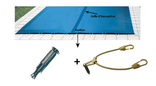 akita safe - couverture piscine fixations