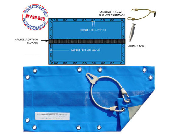couverture piscine , bache hiver akita safe details