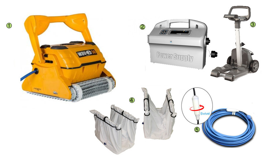 accessoires du robot dolphin wave 50 en situation