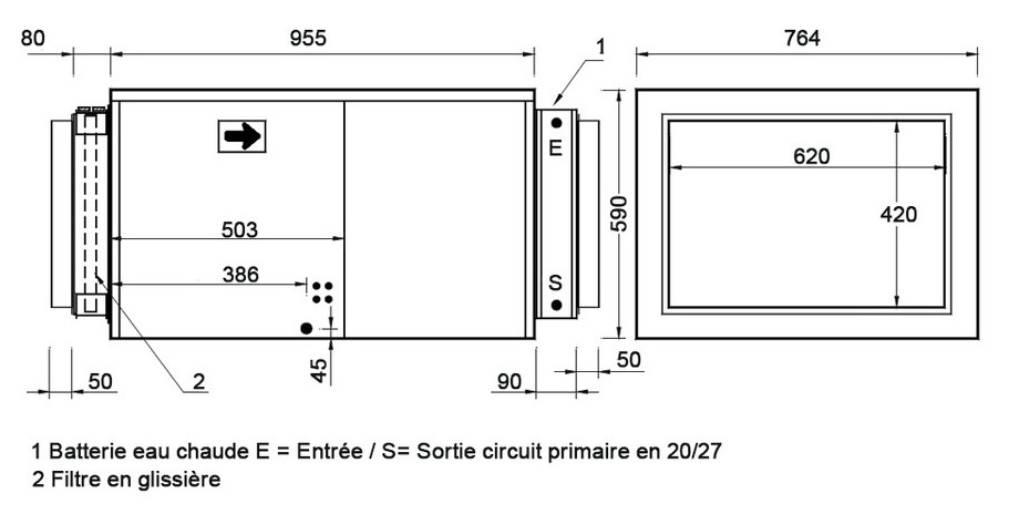 installation du déshumidificateur mono df308