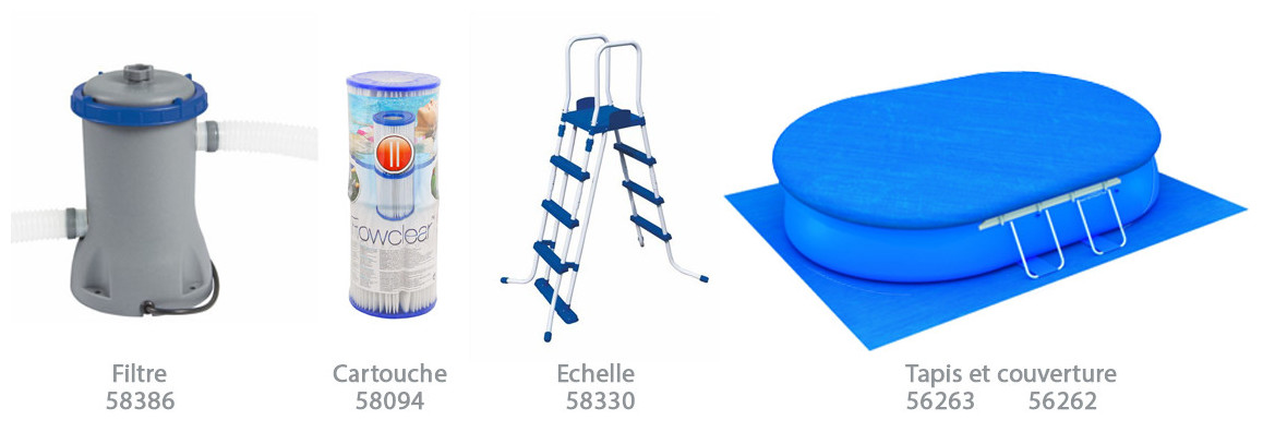 équipement fournis avec la piscine bestway fast set pool