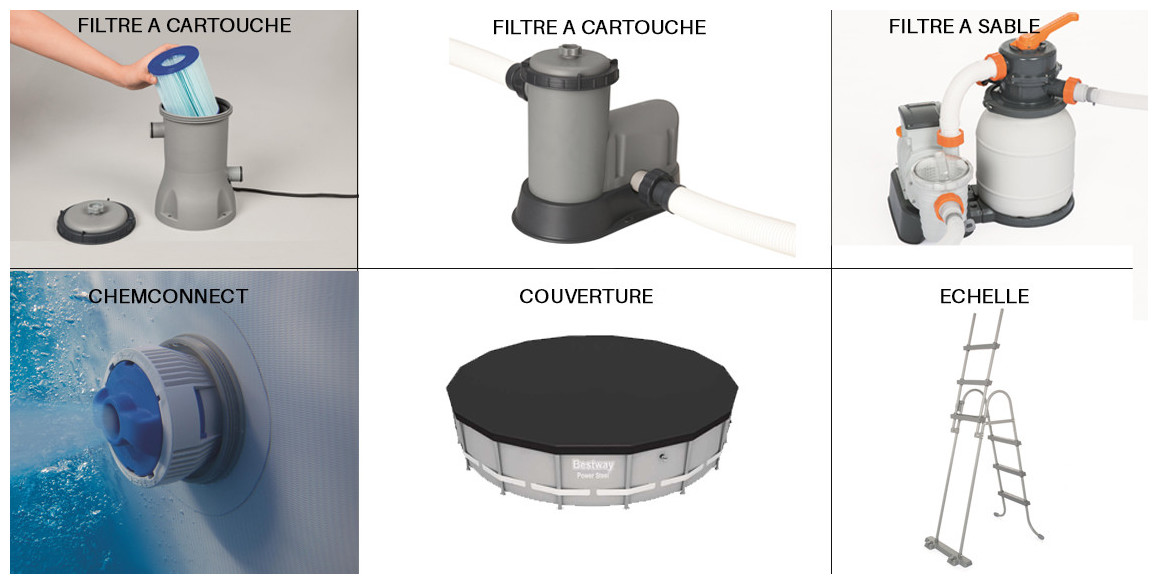équipements de la piscine hors sol steel frame par bestway
