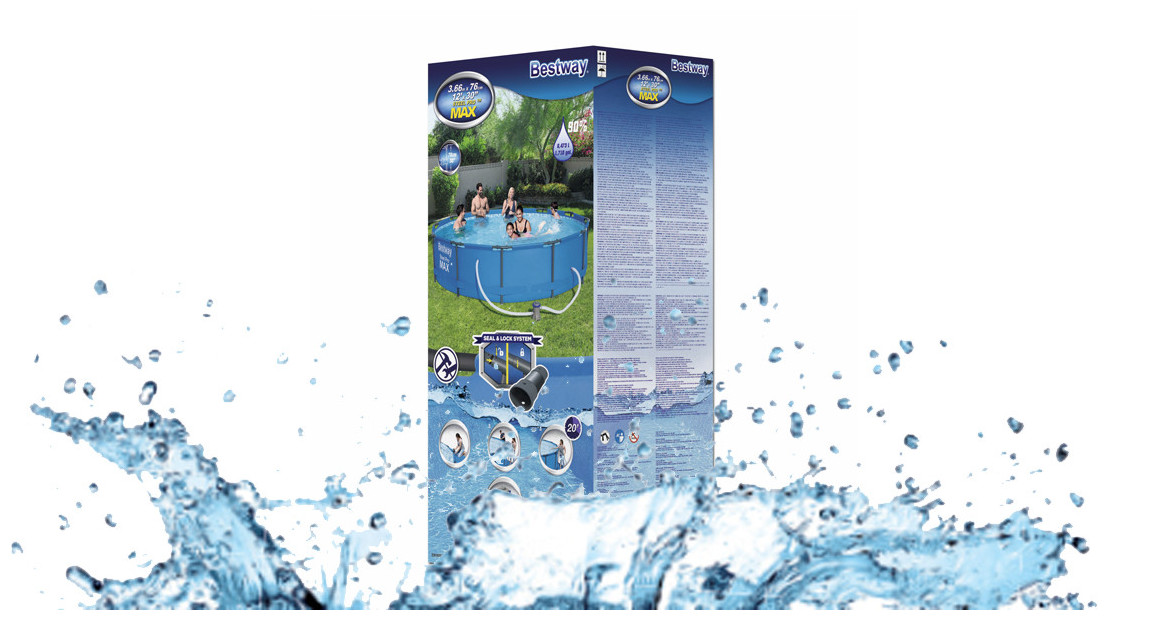 package de la piscine hors sol tubulaire bestway steel pro max