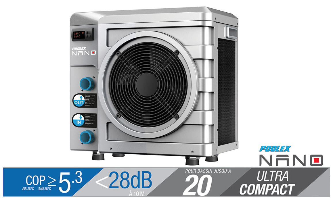 pompe à chaleur pour piscine hors sol Poolex nano silver