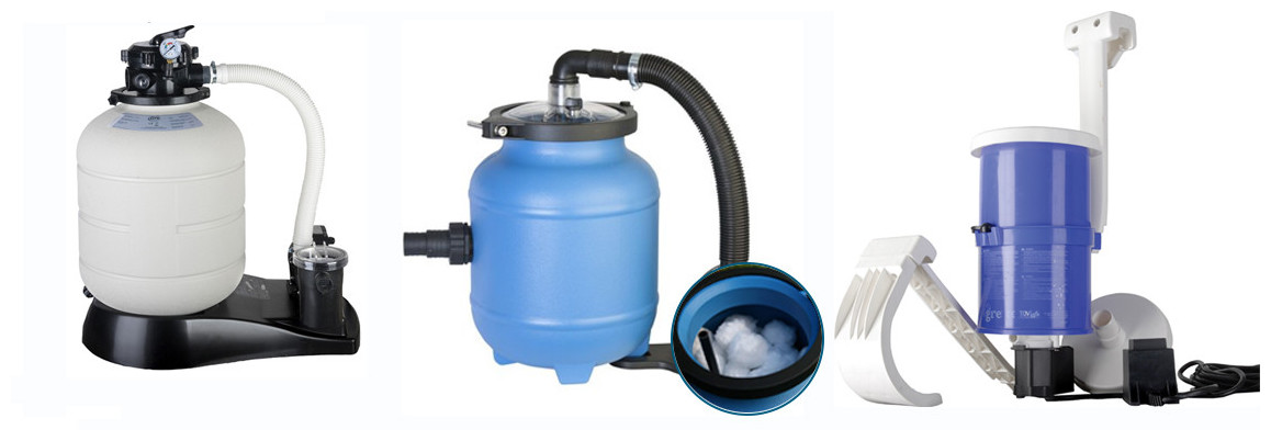 filtration de la piscine hors sol acier gré wet blanc