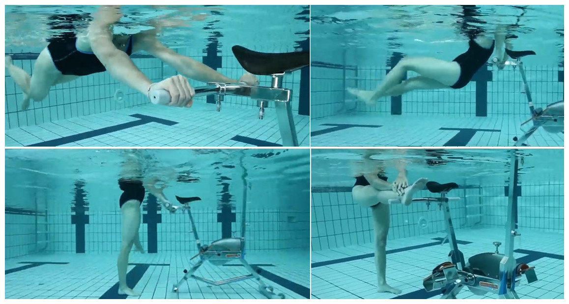 exercices avec la barre multi training waterflex pour wr3 et falcon