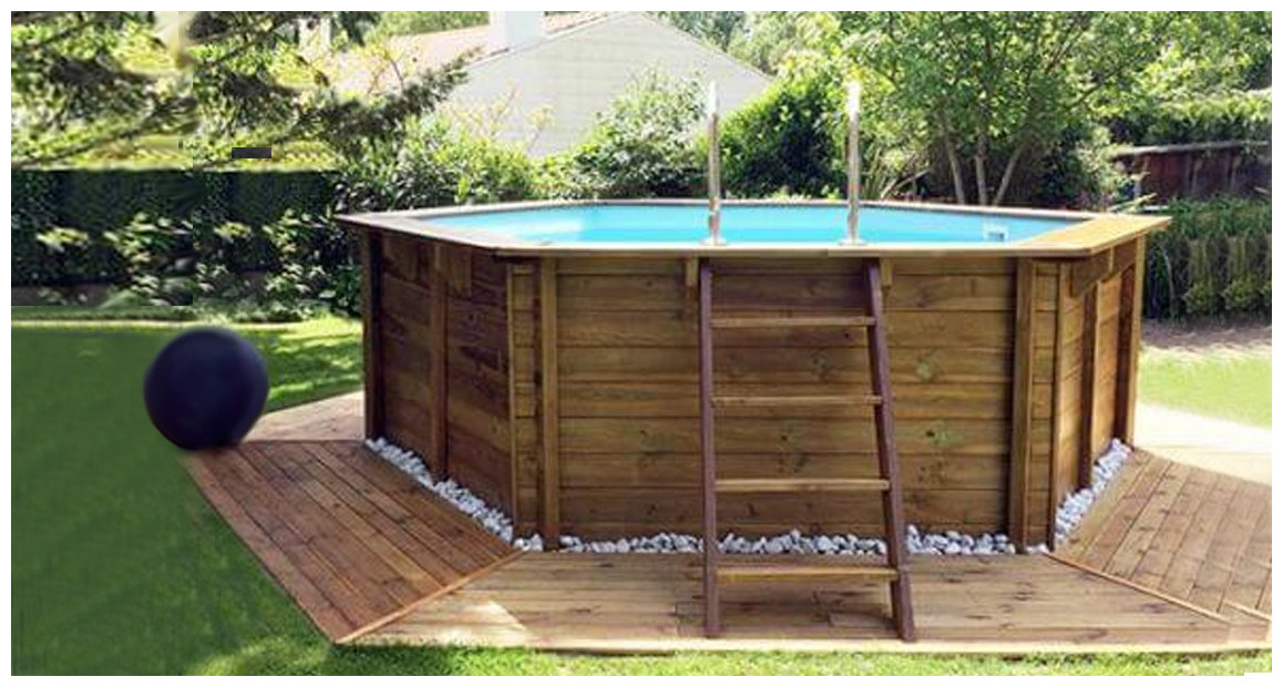 kit piscine bois woodfirst original octogonal 428 en situation