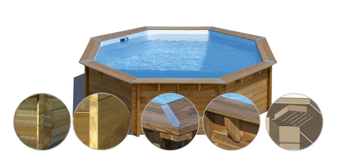 structure de la piscine bois woodfirst original octogonale 428