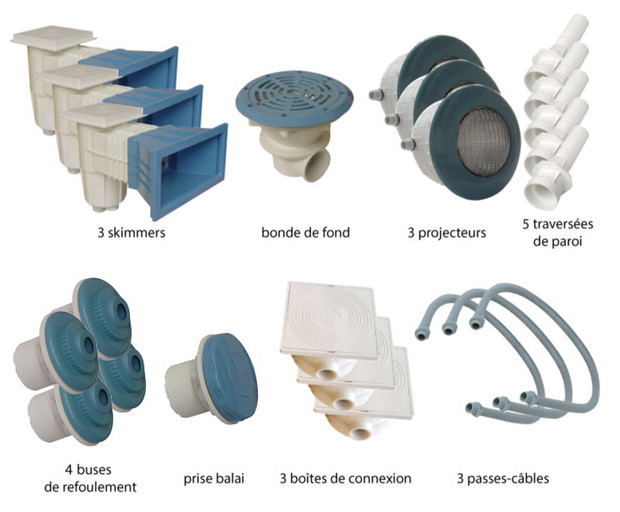 Kit pièces à sceller bleues piscines liner - N°3