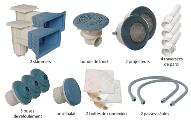 Kit pièces à sceller bleues piscines liner - N°2
