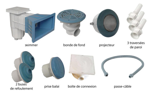Kit pièces à sceller bleues piscines liner - N°1