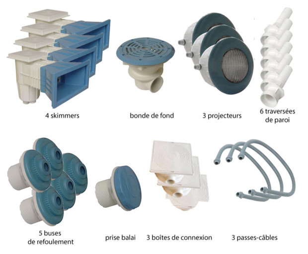 Kit pièces à sceller bleues piscines liner - N°4