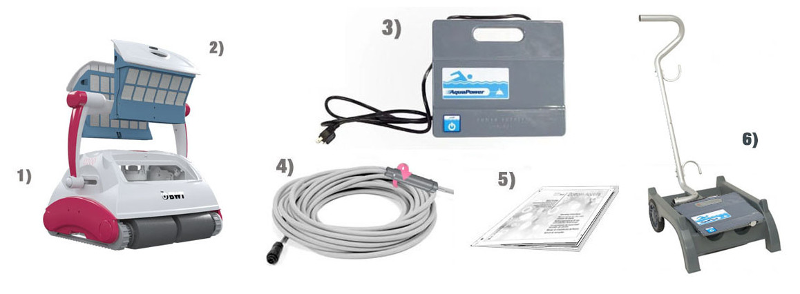 contenu du robot piscine d200