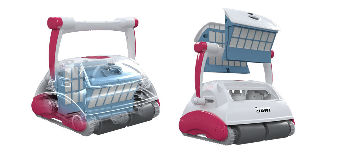 filtration du robot de piscine D200 en situation