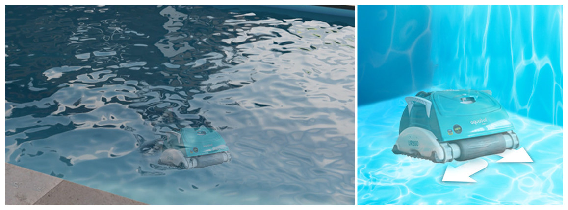déplacement du robot de piscine UR200 BWT