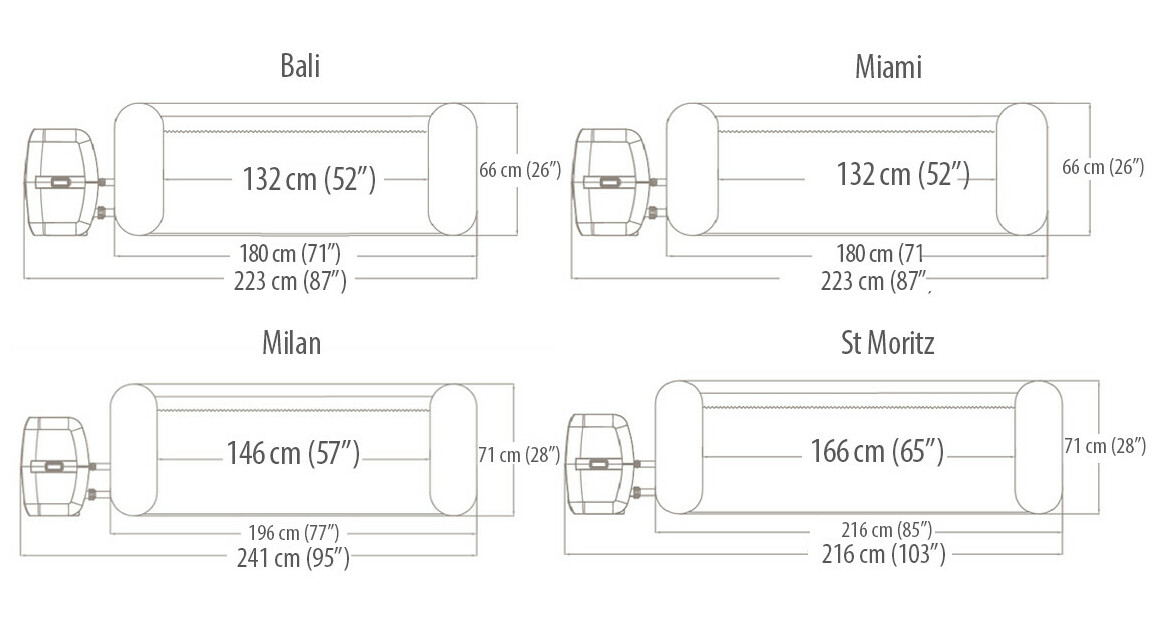 dimensions des spas spas bestway ronds