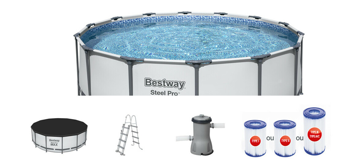 équipement de la piscine bestway power steel pro max